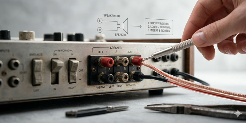 How to Connect Speaker Wire to Vintage Amp