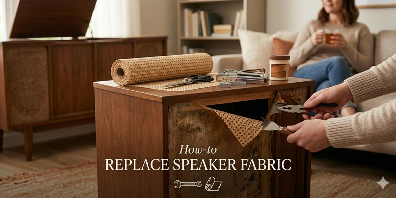 How to Replace Speaker Fabric in a Vintage Console Table